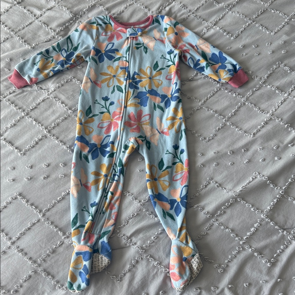 Carter's Floral Footie Pajamas - Blue, Pink, Yellow